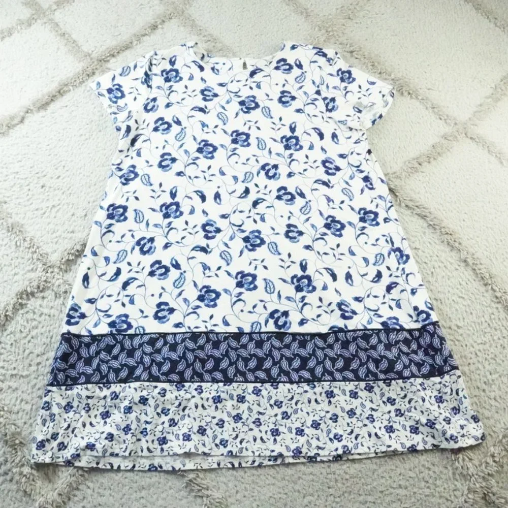 J.Jill Wearever Collection T-Shirt Dress Womens Petite Medium Floral Print - Picture 1 of 13